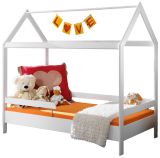 Kinderbett Cave in wei�, Bett aus Kiefernholz mit Rausfallschutz, Liegefl�che 80 x 160 cm