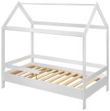 Kinderbett Cave in wei�, Bett aus Kiefernholz mit Rausfallschutz, Liegefl�che 80 x 160 cm