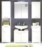 Badezimmer Badmbel Set Amanda in wei Hochglanz Badkombination 2-teilig 37 x 190 cm