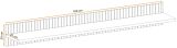Wandboard Lines in Hickory Eiche und schwarz Wandregal mit Streifenoptik 160 cm
