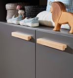 Babyzimmer Wickelkommode Svea in grau matt mit Buche massiv Babym�bel Wickeltisch 96 x 105 cm