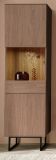 Vitrine Breda in Nussbaum Vitrinenschrank 58 x 200 cm, mit Push-to-Open