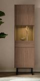 Vitrine Breda in Nussbaum Vitrinenschrank 58 x 200 cm, mit Push-to-Open