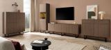 Vitrine Breda in Nussbaum Vitrinenschrank 58 x 200 cm, mit Push-to-Open