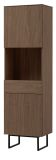Vitrine Breda in Nussbaum Vitrinenschrank 58 x 200 cm, mit Push-to-Open