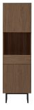 Vitrine Breda in Nussbaum Vitrinenschrank 58 x 200 cm, mit Push-to-Open