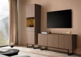 TV-Lowboard Breda in Nussbaum 150 x 70 cm, mit Push-to-Open und Komforth�he