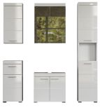Badezimmer Badm�bel Set Adamo in wei� Hochglanz Badkombination 5-teilig 163 x 190 cm
