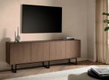 TV-Lowboard Breda in Nussbaum 200 x 70 cm, mit Push-to-Open und Komforth�he