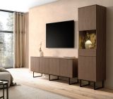 TV-Lowboard Breda in Nussbaum 200 x 70 cm, mit Push-to-Open und Komforth�he