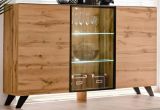 Sideboard Heritage in Wotan Eiche und schwarz Kommode mit LED, 150 x 100 cm