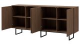 Sideboard Breda in Nussbaum Kommode 200 x 90 cm, mit Push-to-Open