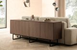 Sideboard Breda in Nussbaum Kommode 200 x 90 cm, mit Push-to-Open