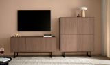 Wohnwand Breda in Nussbaum Wohnkombination 2-teilig 280 cm, mit Push-to-Open