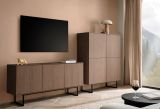 Wohnwand Breda in Nussbaum Wohnkombination 2-teilig 280 cm, mit Push-to-Open