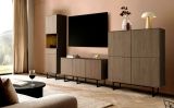 Wohnwand Breda in Nussbaum Wohnkombination 2-teilig 280 cm, mit Push-to-Open