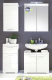 Badezimmer Badmbel Set Amanda in wei Hochglanz Badkombination 4-teilig 112 x 190 cm