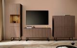 Wohnwand Breda in Nussbaum Wohnkombination 3-teilig 353 cm, mit Push-to-Open