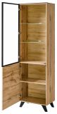 Vitrine Heritage in Wotan Eiche und schwarz Vitrinenschrank mit LED, 60 x 197 cm