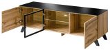 TV-Lowboard Heritage in Wotan Eiche und schwarz TV-M�bel mit LED, 150 x 47 cm
