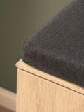 Garderobe Sitzbank Breda in Stone Eiche Garderobenbank 90 cm, mit Push-to-Open