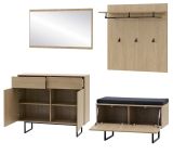 Garderobe Set 5-teilig Breda in Stone Eiche Garderobenkombination 215 cm