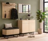 Garderobe Set 5-teilig Breda in Stone Eiche Garderobenkombination 215 cm