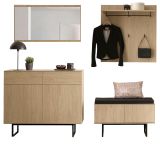 Garderobe Set 5-teilig Breda in Stone Eiche Garderobenkombination 215 cm