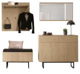 Garderobe Set 5-teilig Breda in Stone Eiche Garderobenkombination 215 cm