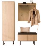 Garderobe Set 4-teilig Breda in Stone Eiche Garderobenkombination 158 x 200 cm