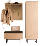 Garderobe Set 4-teilig Breda in Stone Eiche Garderobenkombination 158 x 200 cm