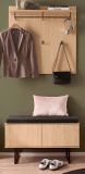 Garderobe Set 3-teilig Breda in Stone Eiche Garderobenkombination 90 x 200 cm