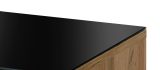 Vitrine Heritage in Wotan Eiche und schwarz Vitrinenschrank mit LED, 100 x 123 cm