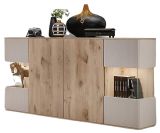 Sideboard Cathlyn in Eiche und Kaschmir, Kommode inkl. LED, 160 x 92 cm