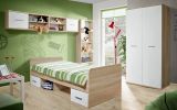 Kinderzimmer / Jugendzimmer Superior in wei� und Sonoma Eiche Komplett Set 4-teilig