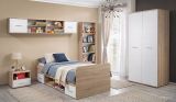 Kinderzimmer / Jugendzimmer Superior in wei� und Sonoma Eiche Komplett Set 5-teilig