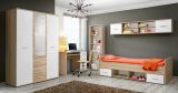 Kinder-/Jugendzimmer Superior in wei� und Sonoma Eiche Komplett Set 5-teilig