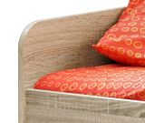 Kinderbett / Jugendbett Superior in wei� und Sonoma Eiche Bett inkl. Lattenrost 96 x 204 cm