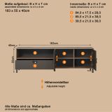 TV-Lowboard Oriana in Bronze und Rostoptik TV Unterteil 183 cm, Soft-Close