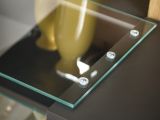 Sideboard Lester in Grau / Anthrazit und Wotan Eiche Kommode mit LED, Push-to-Open, 120 x 77 cm
