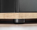 Sideboard Lester in Grau / Anthrazit und Wotan Eiche Kommode mit LED, Push-to-Open, 120 x 77 cm