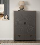 Highboard Oriana in Bronze und Rostoptik Kommode 120 x 163 cm, Soft-Close
