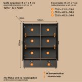 Highboard Oriana in Bronze und Rostoptik Kommode 120 x 163 cm, Soft-Close