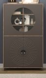 Vitrine Oriana in Bronze und Rostoptik Highboard 97 x 163 cm, Soft-Close