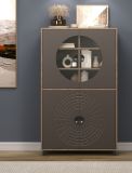 Vitrine Oriana in Bronze und Rostoptik Highboard 97 x 163 cm, Soft-Close