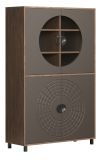 Vitrine Oriana in Bronze und Rostoptik Highboard 97 x 163 cm, Soft-Close