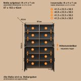 Vitrine Oriana in Bronze und Rostoptik Highboard 97 x 163 cm, Soft-Close