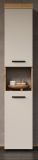 Badezimmer Hochschrank Celeste in Kaschmir und Evoke Eiche Badschrank 36 x 184 cm