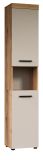 Badezimmer Hochschrank Celeste in Kaschmir und Evoke Eiche Badschrank 36 x 184 cm