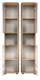 Badezimmer Hochschrank Celeste in Kaschmir und Evoke Eiche Badschrank 36 x 184 cm